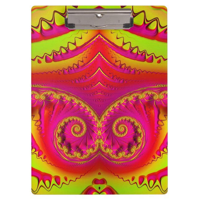 HEISS! ~ Rosa Rot und Gelb Design Original ~ Klemmbrett (Vorderseite)
