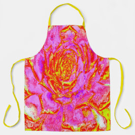 Heiß rosa, rot und gelb Sukkulat-Rosette Schürze