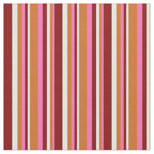Heiß rosa, Schokolade, Minzcreme und Maronenleinen Stoff