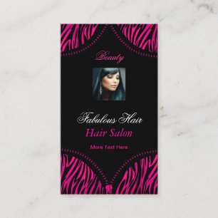 Heiß Rosa Schwarz 2 ZEBRA Fold Over Beauty Friseur Visitenkarte