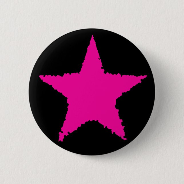 Heiß rosa Sterne Button (Vorderseite)