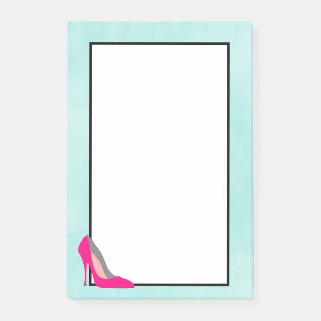 Heiß rosa Stiletto Post-it Klebezettel (Vorderseite)