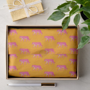 Heiß rosa Tiger auf feinem Orange Boho Muster Seidenpapier