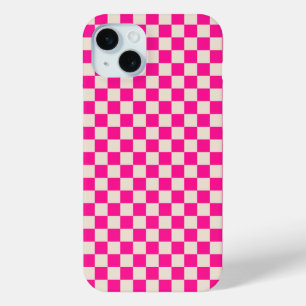 Heiß rosa und braun kariertes Muster Case-Mate iPhone Hülle