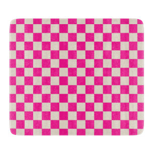 Heiß rosa und braun kariertes Muster Schneidebrett
