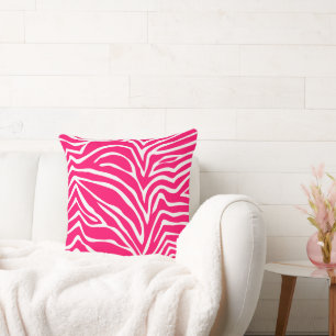 Heiß Rosa und Creme Zebrakissen oder Kissen in jed