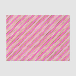 Heiß rosa und goldene Streifen Seidenpapier
