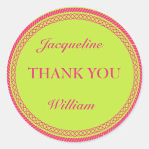 Heiß rosa und orangefarbene Leuchtmittel / Neoneti Runder Aufkleber