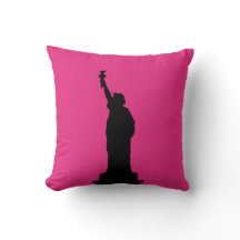 Heiß rosa und schwarze Statue des Liberty Pillow