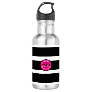 Heiß Rosa und Schwarzes 50 & Fantastisches Geburts Edelstahlflasche
