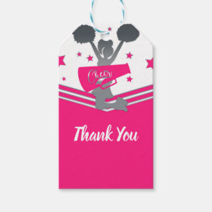 Heiß Rosa und Weiße Sterne Cheer Cheerleading-Part Geschenkanhänger