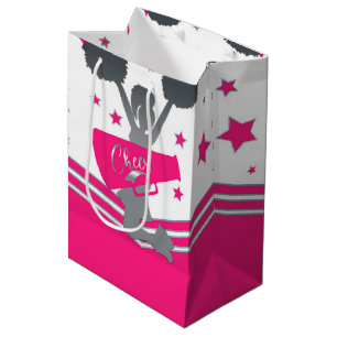 Heiß Rosa und Weiße Sterne Cheer Cheerleading-Part Mittlere Geschenktüte