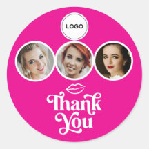 Heiß Rosa Weiß 3 Foto Make-up-Logo Danke