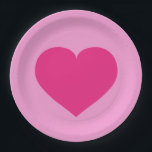 Heiß rotes Herz Pappteller<br><div class="desc">Dieser Teller weist ein formschön großes Single-Hot-Pink-Herz auf. Ideal für eine Babydusche,  Taufe oder zum ersten Geburtstag.</div>