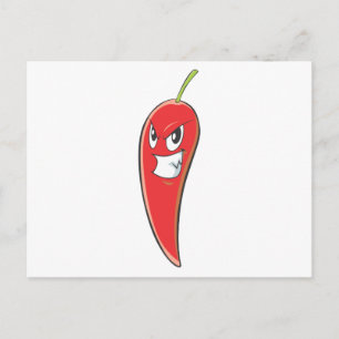 Heiß und scharf, roter Chili Pepper Postkarte