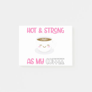 heiß und stark wie mein Kaffee Post-it Klebezettel