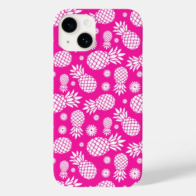 Heiße Ananas und Muster der Blume Case-Mate iPhone Hülle (Rückseite)