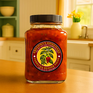 Heiße Carolina Reaper Salsa Etikettenvorlage Runder Aufkleber