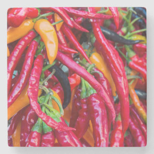 Heiße Chili Paprika auf dem Bauernmarkt in Madison Steinuntersetzer