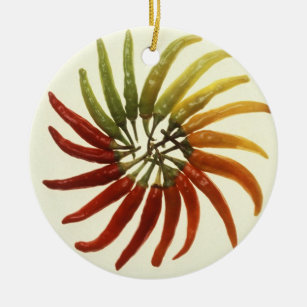 Heiße Chili-Paprikaschoten Keramik Ornament