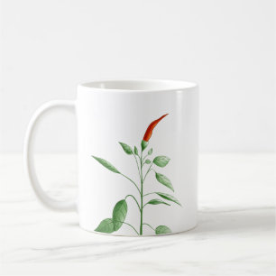 Heiße Chili-Pfeffer-Pflanzen-botanische Tasse