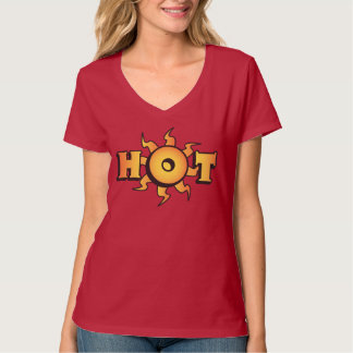 Heiße Damen Basic V-Ausschnitt T-Shirt