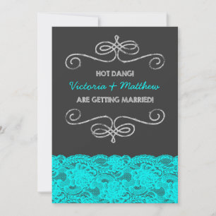 Heiße Dang Vintage Tafel-Hochzeit Einladung