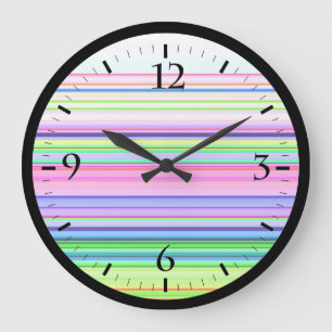 Heiße farbenfrohe Neonstreifen Große Wanduhr