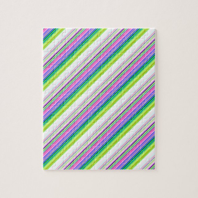 Heiße farbenfrohe Neonstreifen Puzzle (Vertikal)