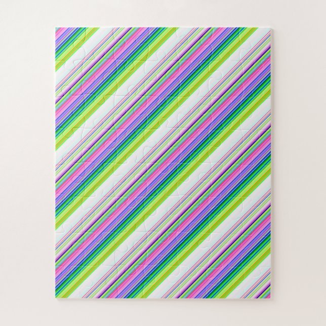 Heiße farbenfrohe Neonstreifen Puzzle (Vertikal)