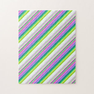 Heiße farbenfrohe Neonstreifen Puzzle