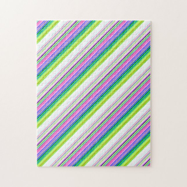 Heiße farbenfrohe Neonstreifen Puzzle (Vertikal)