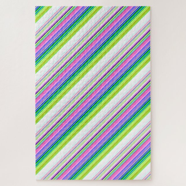 Heiße farbenfrohe Neonstreifen Puzzle (Vertikal)