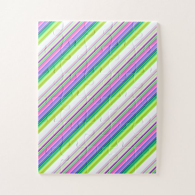 Heiße farbenfrohe Neonstreifen Puzzle (Vertikal)