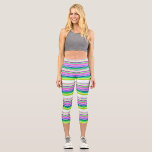 Heiße farbenfrohe Neonstreifen Zierkissen Capri Leggings