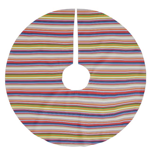 Heiße farbenfrohe Streifen Polyester Weihnachtsbaumdecke (Vorderseite)