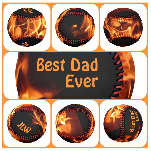 Heiße Flammen mit Initialen Baseball (Von Creator hochgeladen)