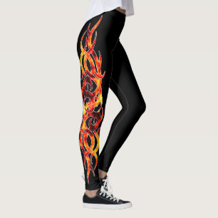 "Heiße Flammen-" Tätowierungs-Effekt-Leggings Leggings