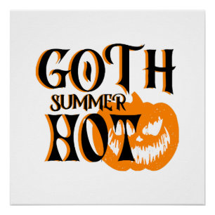 Heiße Goth-Sommer-Horror-Lächelnder Kürbis Poster