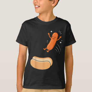 Heiße Hundetaucher lustige Wurst springt in Brötch T-Shirt