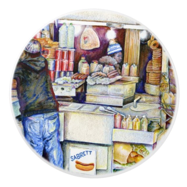 Heiße Hündin, New York City Keramikknauf (Vorderseite)