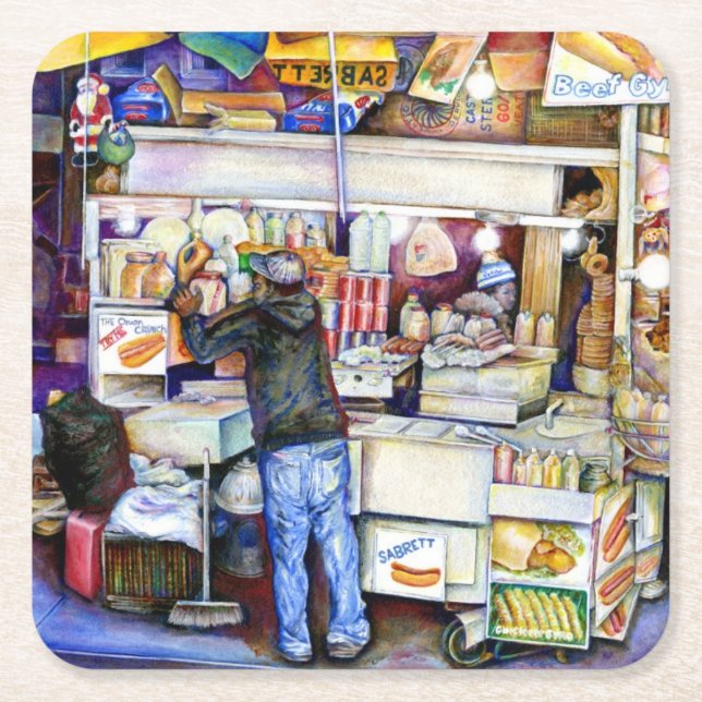 Heiße Hündin, New York Rechteckiger Pappuntersetzer (Vorderseite)