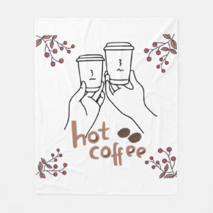 Heiße Kaffee Cozy Handgezeichnete Kaffeeliebhaber Fleecedecke