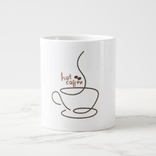 Heiße-Kaffee-Linienkunst-Tasse Jumbo-Tasse
