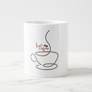 Heiße-Kaffee-Linienkunst-Tasse Jumbo-Tasse