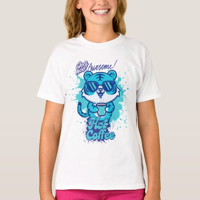Heiße Kaffee-Trenddesign T-Shirt (Vorderseite)