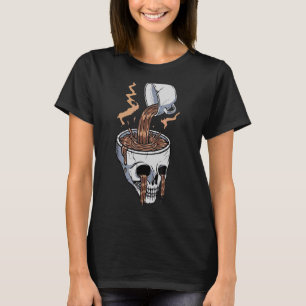 Heiße Kaffeekelette Halloween-Tasse trinken T-Shirt