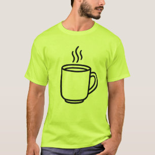 Heiße Kaffeetasse Minimalistische Linienkunst Kaff T-Shirt