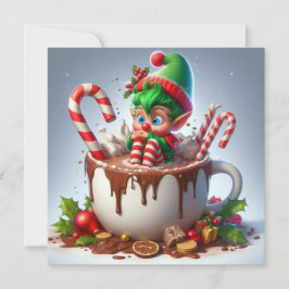 Heiße Kakao-Flachweihnachtskarte Feiertagskarte