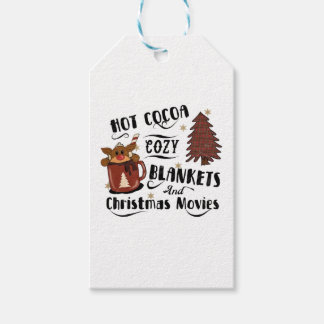 Heiße Kakao-Kuscheldecken und Weihnachtsfilme süß Geschenkanhänger
